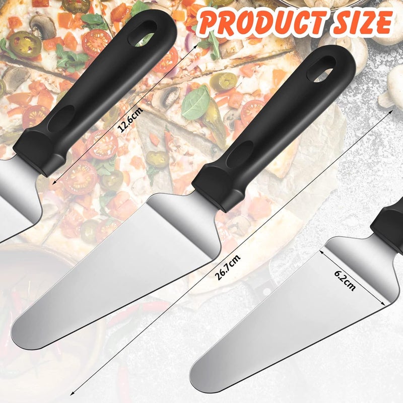 Yoande 20 Pcs Pizza Spatula Bulk Pie Server Pie Cutter Cake Cutter Stainless Steel Cake Serving Spatula Non Slip Easy to Grip Baking Triangular Spade Plastic Handle Shovel for Desserts Pizza Pie Cake - Image 3