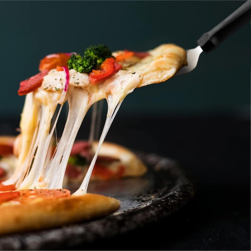 Yoande 20 Pcs Pizza Spatula Bulk Pie Server Pie Cutter Cake Cutter Stainless Steel Cake Serving Spatula Non Slip Easy to Grip Baking Triangular Spade Plastic Handle Shovel for Desserts Pizza Pie Cake - Image 2