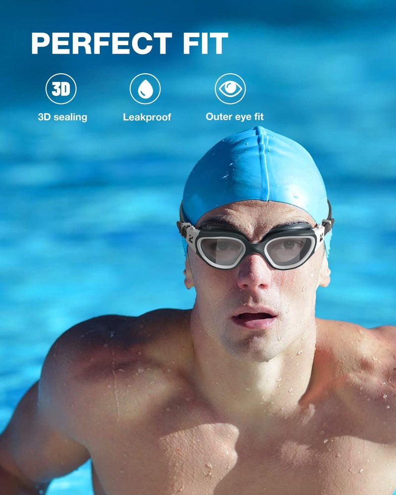 ZIONOR Swim Goggles, G1 SE Swimming Goggles Anti-Fog for Adult Men Women - Image 3