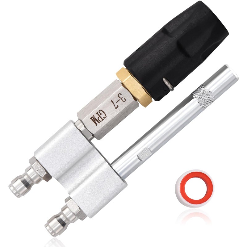 Ciunura 2 in 1 Downstream Soft Wash Chemical Nozzle M5 Twist Nozzle Shooter Tips 060 Adjustable Spray Pattern for 1700 to 6000 PSI 3 to 7 GPM Pressure Washer with 14 inches Quick Connect - Image 2