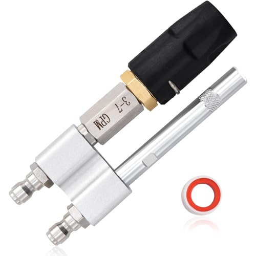 Ciunura 2 in 1 Downstream Soft Wash Chemical Nozzle M5 Twist Nozzle Shooter Tips 060 Adjustable Spray Pattern for 1700 to 6000 PSI 3 to 7 GPM Pressure Washer with 14 inches Quick Connect - Image 1