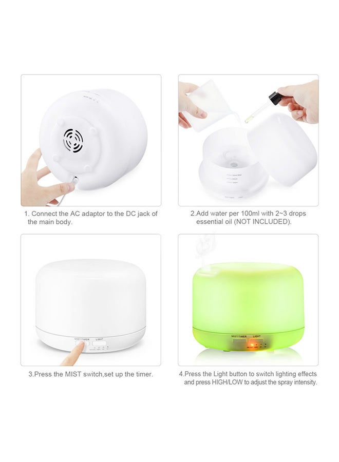 Alyashmac Ultrasonic Electric Essential Oil Aroma Diffuser White - Image 2