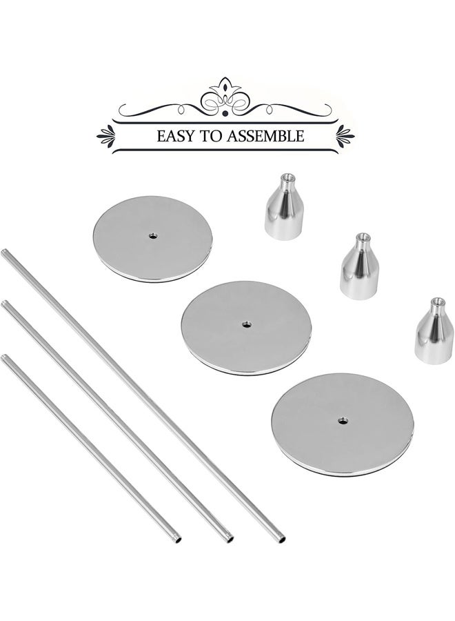 DUNISO 3pcs Taper Candle Holders for Taper Candles, Candlesticks, Candle Holders, Table Decoration, Wedding, Restaurant, Party, Living Room Decoration, Silver  - Image 4