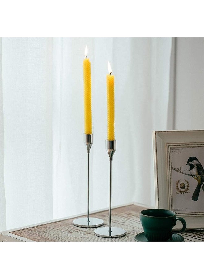 DUNISO 3pcs Taper Candle Holders for Taper Candles, Candlesticks, Candle Holders, Table Decoration, Wedding, Restaurant, Party, Living Room Decoration, Silver  - Image 3