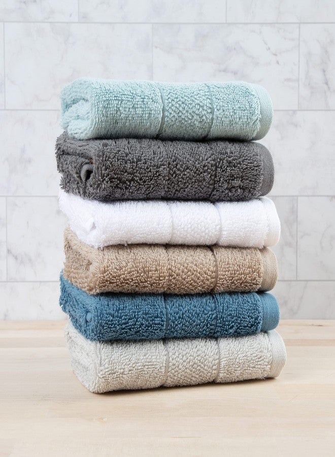 Arkwright, LLC Arkwright LLC Aston & Arden Aegean Terry Wash Cloths - (Set of 8) Ringspun Turkish Cotton Thick and Soft Absorbent Luxury Hotel and Spa Bathroom Towel, 600 GSM, 13 x 13 in, Sterling Blue - Image 4