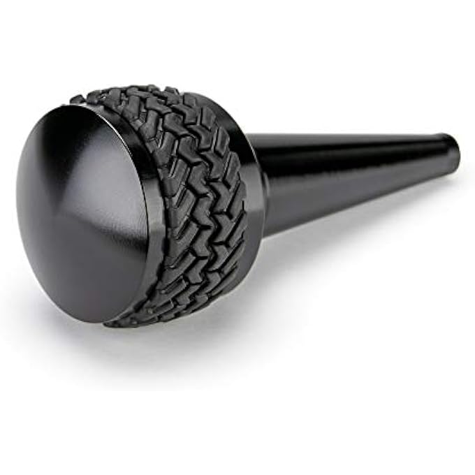 DV8 Offroad  Billet Aluminum Replacement Automatic Transmission Shift Knob for Wrangler  Includes Patented Tire Tread Rubber Grip  Anodized Finish 20112018 Wrangler JK Gloss Black - Image 3