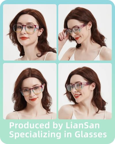 LianSan Safety Glasses Over Eyeglasses for Women - Anti-Fog Goggles Fit Over Prescription Eyewear for ANSI Z87.1 Certified(Multicolor) - Image 2