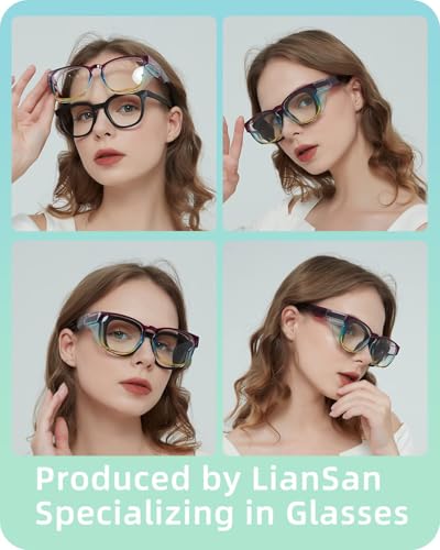 LianSan Safety Glasses Over Eyeglasses for Women - Anti-Fog Goggles Fit Over Prescription Eyewear for ANSI Z87.1 Certified(Multicolor) - Image 3