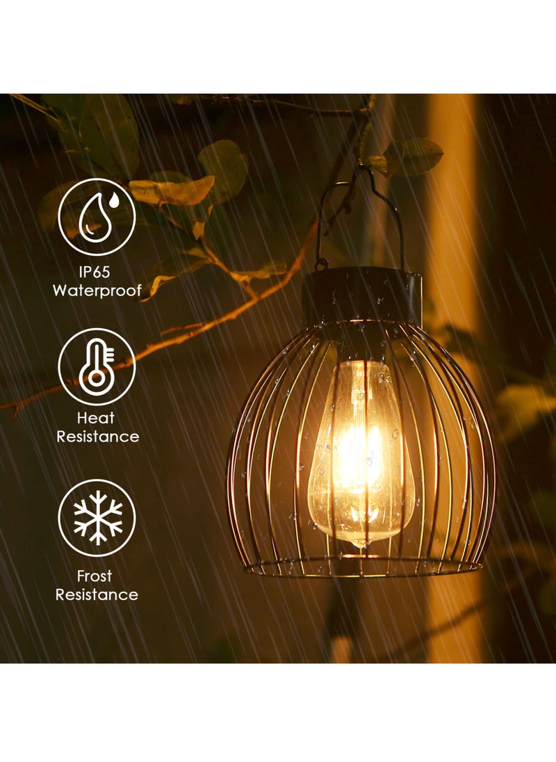 Generic - Solar Powered Engrgy Bird Cage Design Pendeant H-anging Lamp Lantern Outdoor Light Sensitive Light Control/ IP65 Water Resistance/ Built-in 600mAh High Capapcity Rechargeable Cell - Image 1