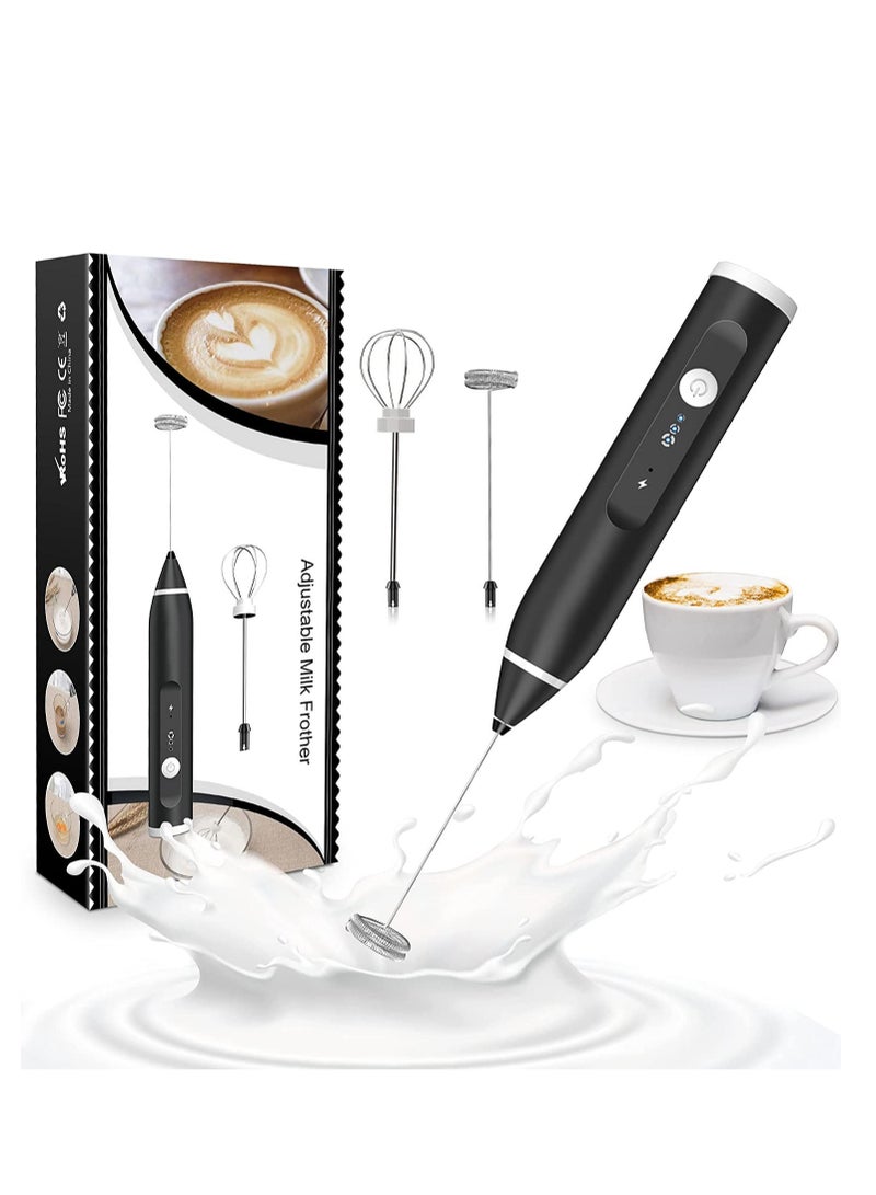 ELTRAZONE Milk Frother Handheld, Rechargeable Whisk Drink Mixer for Coffee with Art Stencils, Mini Foamer for Cappuccino, Hot Chocolate Match, Frappe, Hot Chocolate, Egg Whisk - Image 1