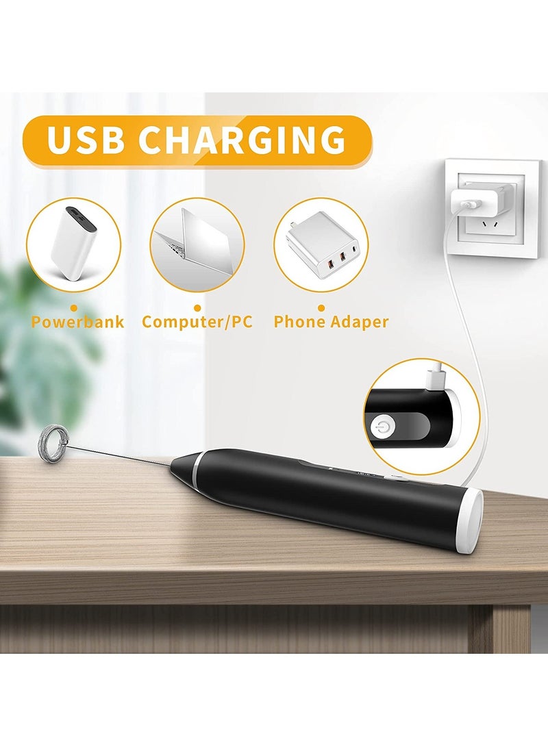 ELTRAZONE Milk Frother Handheld, Rechargeable Whisk Drink Mixer for Coffee with Art Stencils, Mini Foamer for Cappuccino, Hot Chocolate Match, Frappe, Hot Chocolate, Egg Whisk - Image 5