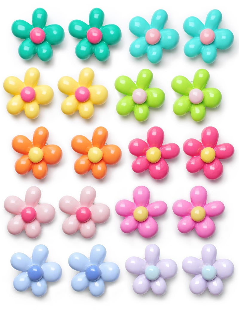 Mymazn 20 PCS Fridge Magnets Cute Refrigerator Magnets Colorful Decorative Magnet Flower Magnet for Office Kitchen Locker