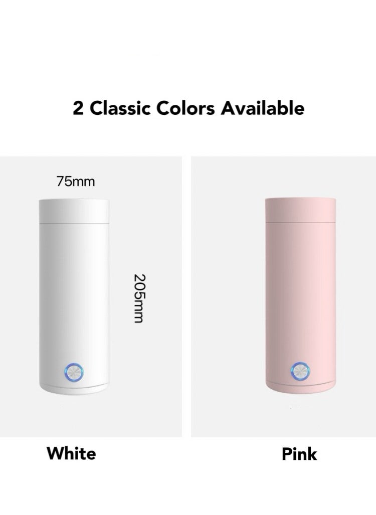 Oasis Casa - Portable Electric Kettle for Travel, 400ml Stainless Steel, Auto Shut-Off, Fast Boil, Tea, Coffee & Milk Heater with Handy Cup Bag & Boil Dry Protection (Pink) - Image 1