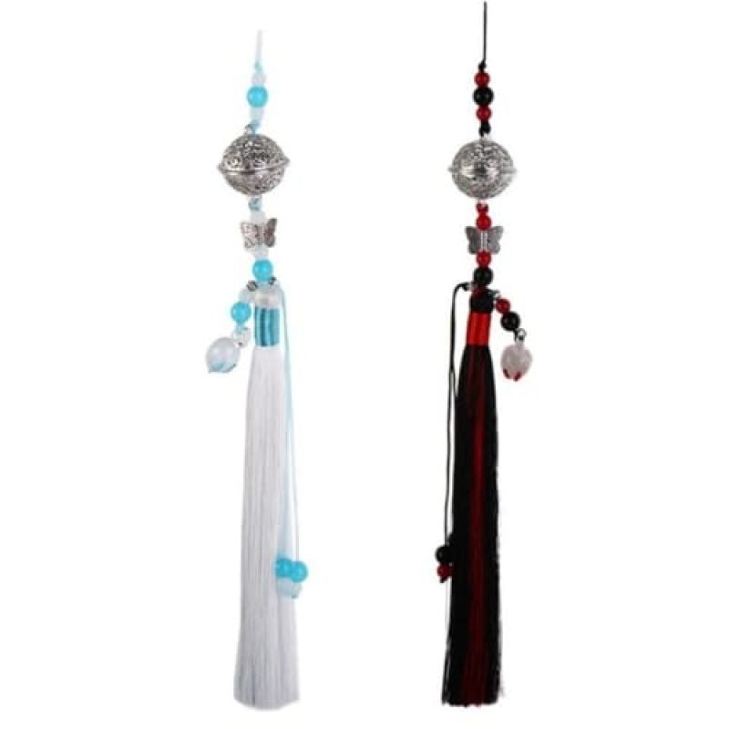 Cosplay Bell Charm 2-Pack Hand-Braided Tassel - Authentic Hand-Woven Craftsmanship Mo Dao Zu Shi Style Pendant for Cosplay Enthusiasts Hanfu Wearers Donghua Fans - Image 5