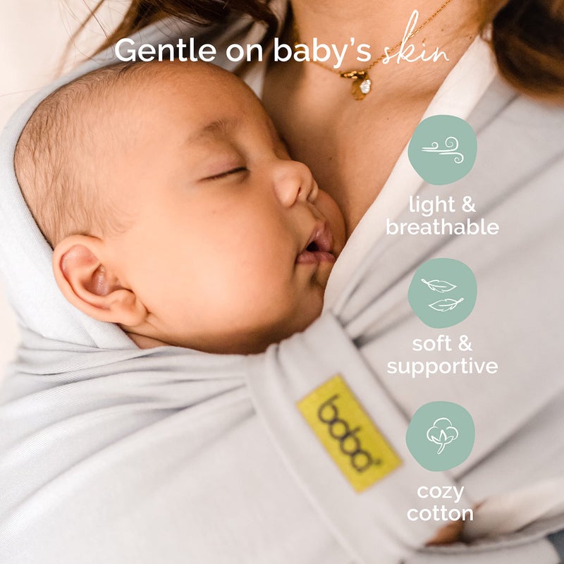 Boba Bliss Pre-Wrapped Baby Carrier with Buckle - Newborn to 7-35 lbs Light, Breathable & Easy to Adjust Hybrid Infant Sling & Toddler Carrier - Certified Hip-Healthy for 0-18 Months - Gray - Image 3