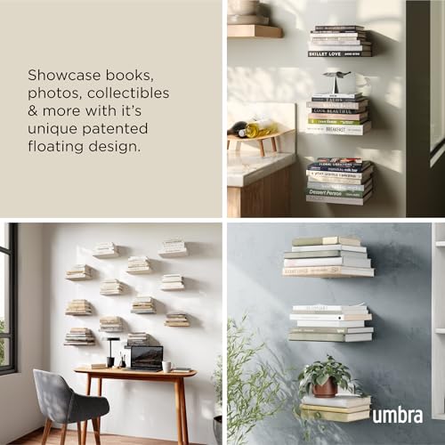 Umbra 330639-560 Conceal Floating Bookshelf, Set of 3, Small, Silver - Image 4