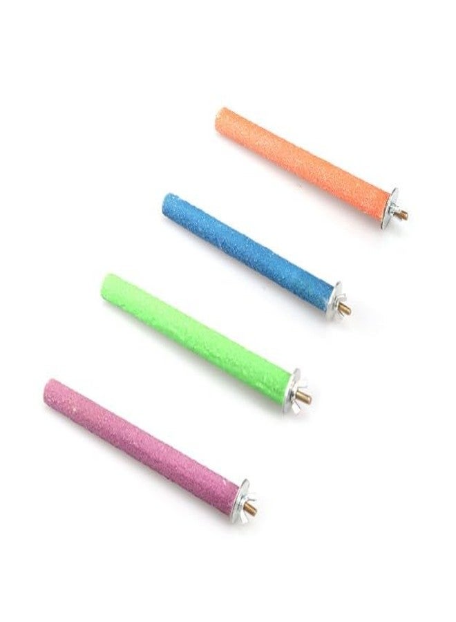 Galepromot 2 Pcs Multi-Color Random Bird Perch Stand Toy Wood Parrot Perch Stand Grinding Claw Sticks Sanded Surface Cage Toy for Parakeets Finches Parakeet Toys Birdcage Accessories - Image 1