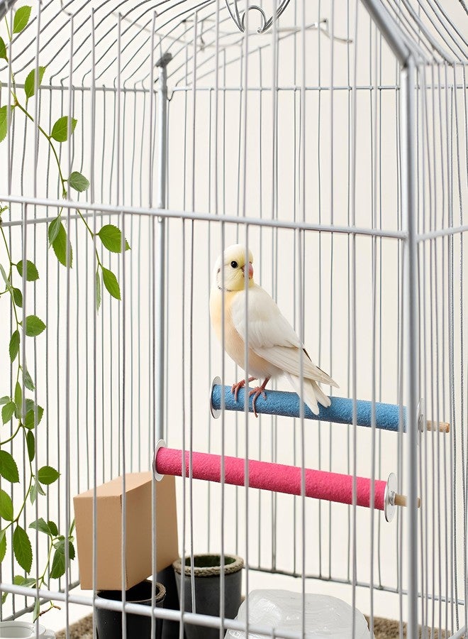 Galepromot 2 Pcs Multi-Color Random Bird Perch Stand Toy Wood Parrot Perch Stand Grinding Claw Sticks Sanded Surface Cage Toy for Parakeets Finches Parakeet Toys Birdcage Accessories - Image 3