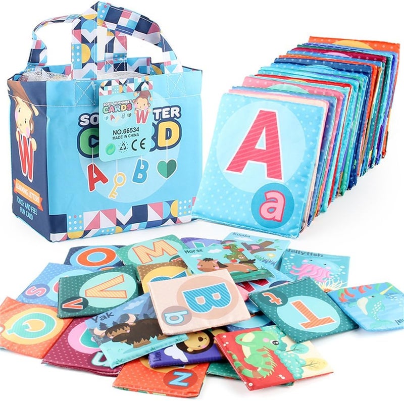 Early Childhood Enlightenment Book, Soft Alphabet Cards for Toddlers, Educational Learning Tool for Babies, Letters, Numbers & Animals, Interactive Cloth Alphabet Tiles - Image 1