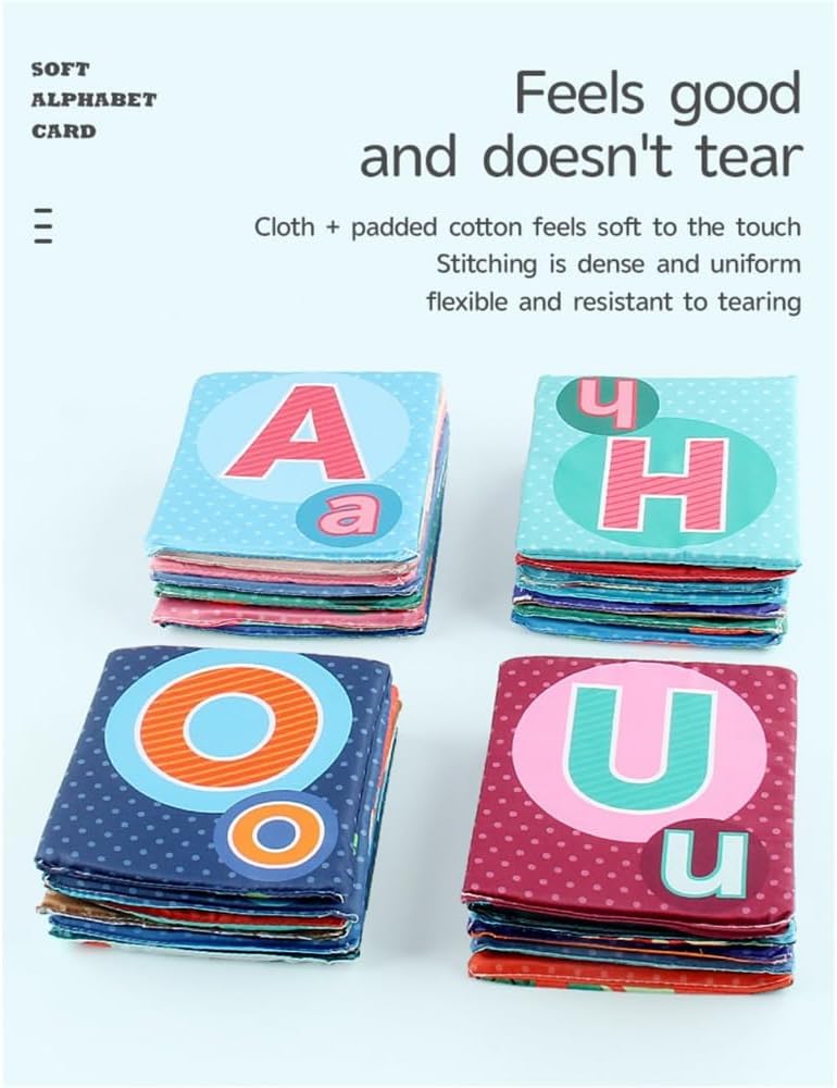 Early Childhood Enlightenment Book, Soft Alphabet Cards for Toddlers, Educational Learning Tool for Babies, Letters, Numbers & Animals, Interactive Cloth Alphabet Tiles - Image 2
