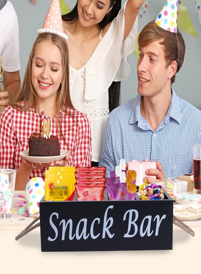 Xbopetda Snack Organizer for Countertop, Snack Basket with Handles, Snack Holder Tray Pantry Storage Container for Movie Night Snack Bar Station, Cabinet Kitchen Organizer and Storage, Black - Image 4