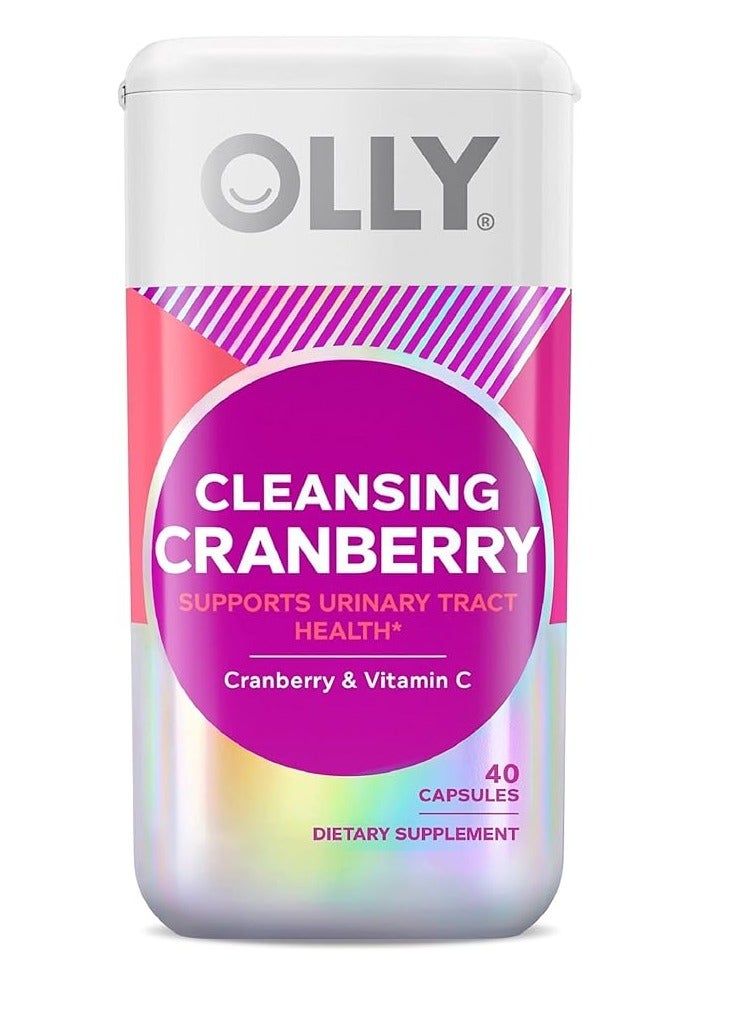 OLLY Cleansing Cranberry Capsules, Supports Urinary Tract Health 40 Count - Image 1