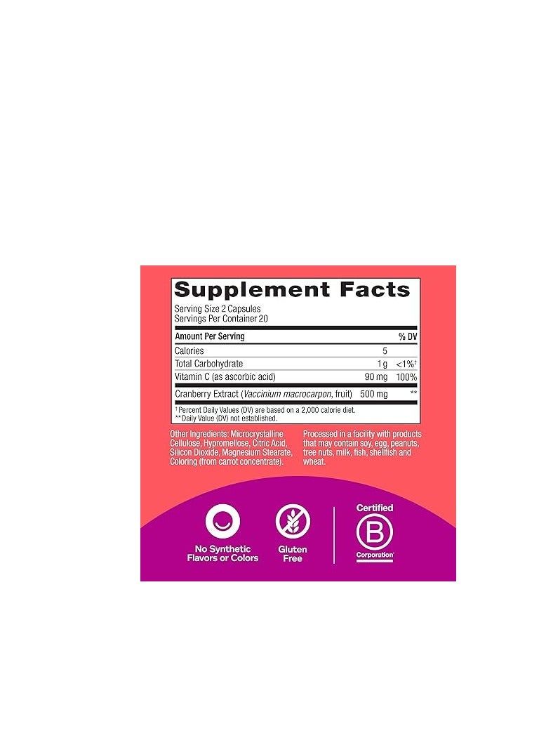 OLLY Cleansing Cranberry Capsules, Supports Urinary Tract Health 40 Count - Image 2