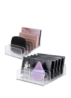 2 Pack Eyeshadow Makeup Palette Organiser, 7 Section Makeup Palette Tray Makeup Organiser