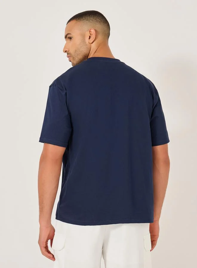 Styli Minimal Graphic Print Oversized Pure Cotton T-Shirt