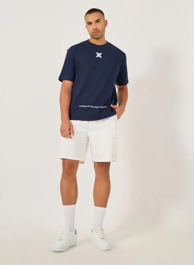 Styli Styli Minimal Graphic Print Oversized Pure Cotton T-Shirt