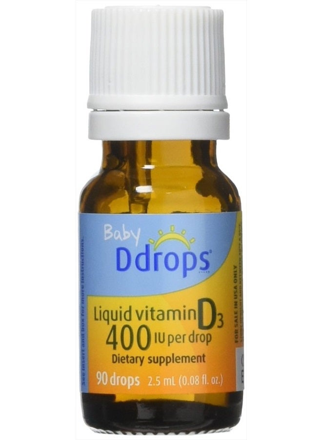 Ddrops Baby 400 Iu Vitamin D3 Drops, 90 Count (Pack of 3) - Image 1