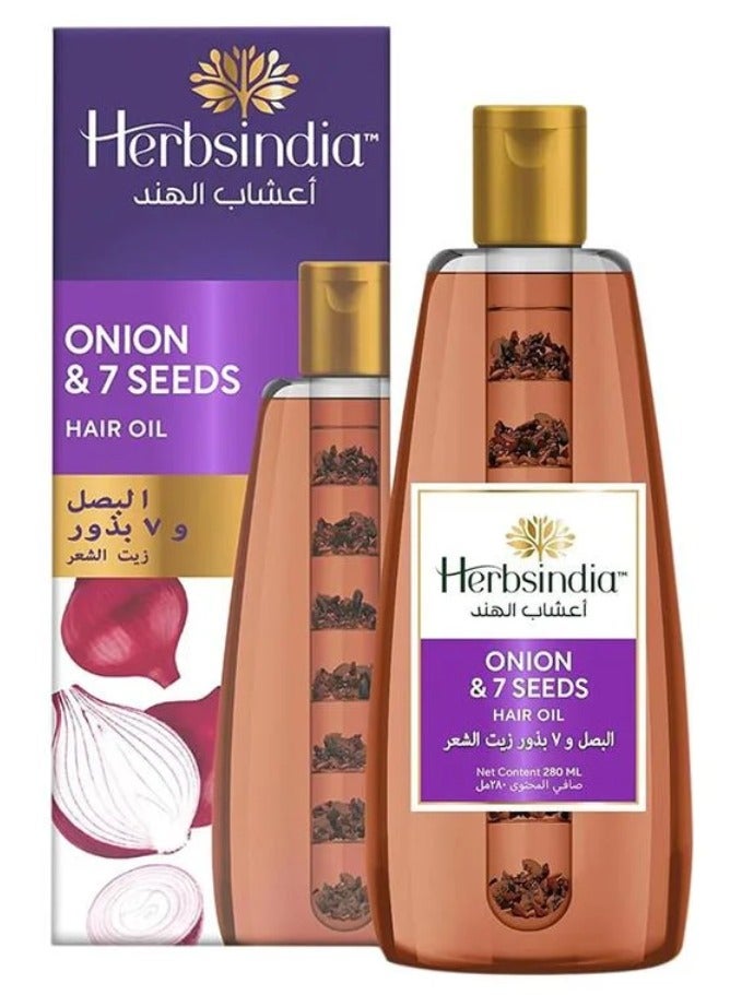 هيربس إنديا زيت شعر البصل و 7 بذور أعشاب 280 مل - Image 1