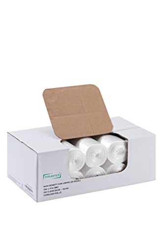 TYPLASTICS 20-30 Gallon Clear Trash Can Liners - 30" x 37" - High Density Garbage Bags - Case of 500 - Multipurpose for Office, Outdoor, Recycling, Industrial and Commercial - Image 1