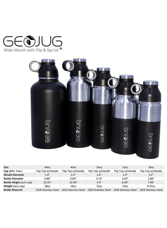 Brentwood - Geojug G1032Bk Water Bottle Stainless Steel Vacuum Insulated32 Ozblack - Image 1