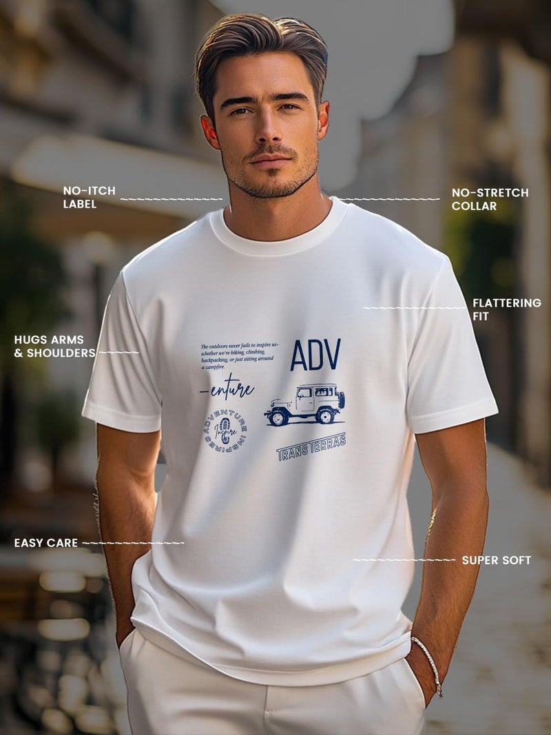NOBERO Men's White Cotton Typography T-Shirt - Image 5