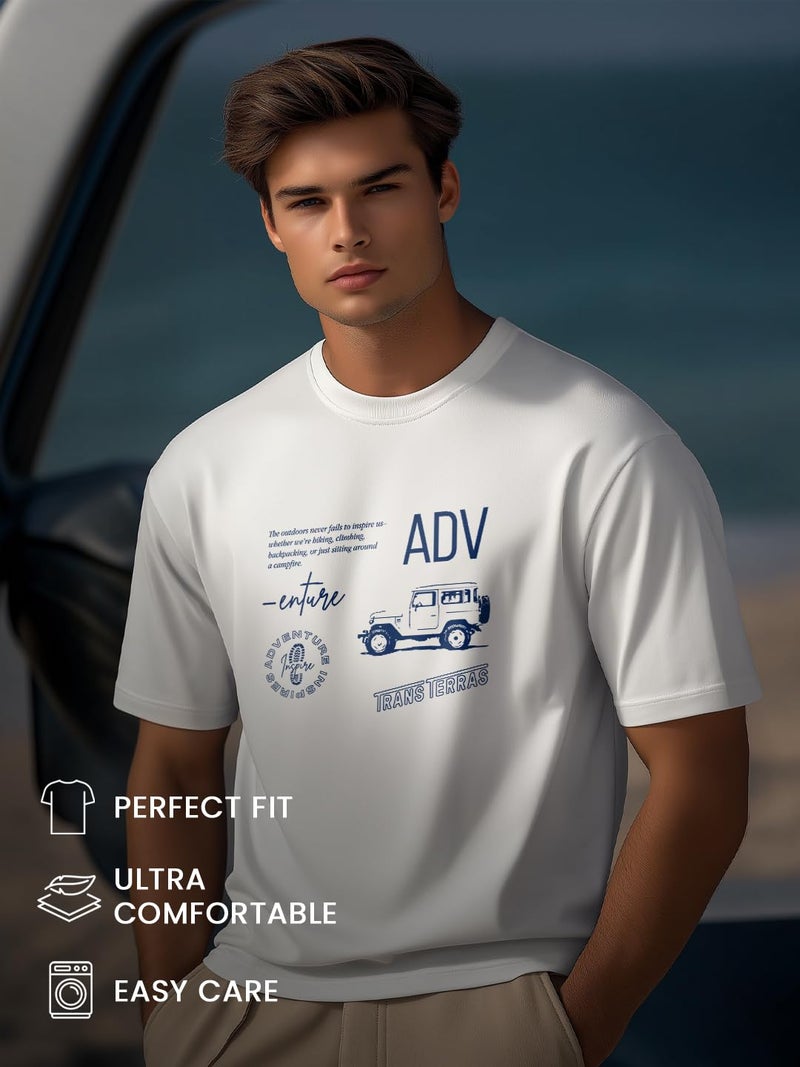 NOBERO Men's White Cotton Typography T-Shirt - Image 4