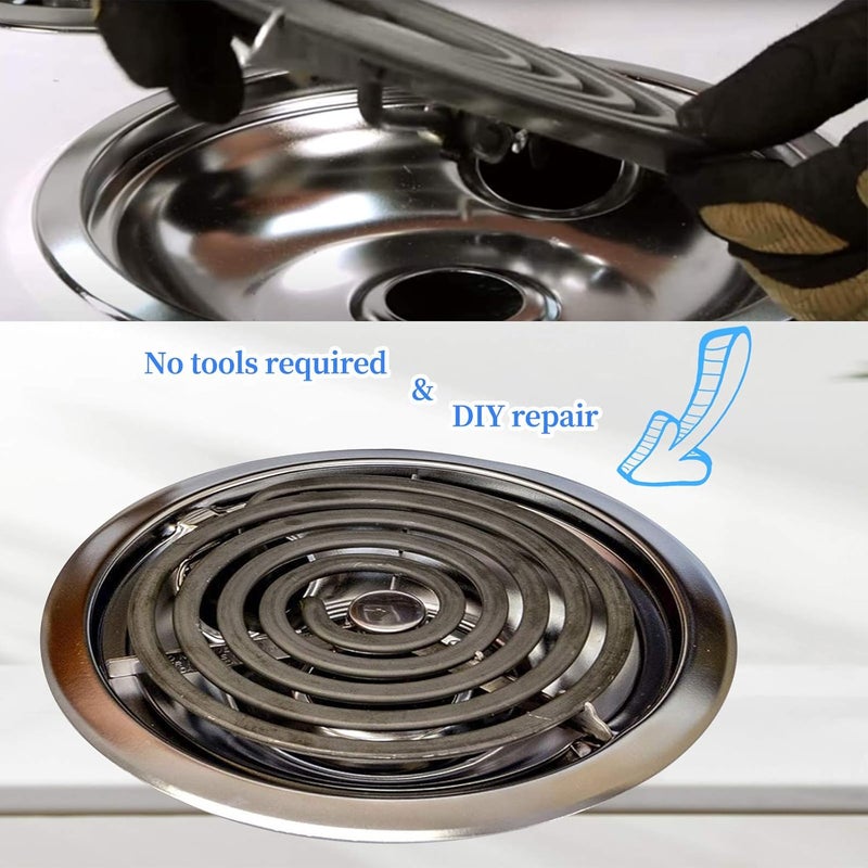 APPLIANCEMATES 8" WB30T10074 Electric Range Burner for GE Hotpoint Stove Oven Coil Surface Heating Element Replace CH30T10074 S30T10074 PS243922 AP3186376 by - Image 5