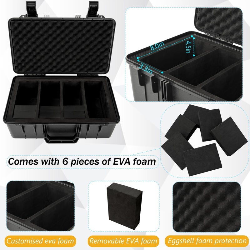 OUUTMEE Graded Card Case - Storage Box for 120+ CSG, BGS, SGC, Top Loaders Graded Sports Trading Cards with 6 EVA Foam - Image 4