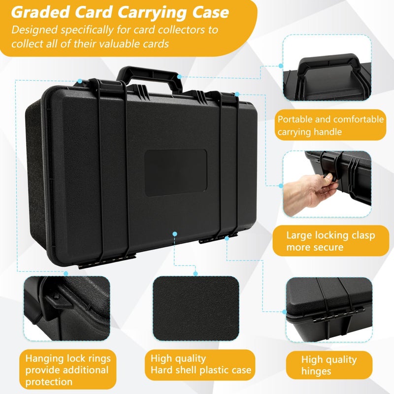 OUUTMEE Graded Card Case - Storage Box for 120+ CSG, BGS, SGC, Top Loaders Graded Sports Trading Cards with 6 EVA Foam - Image 3