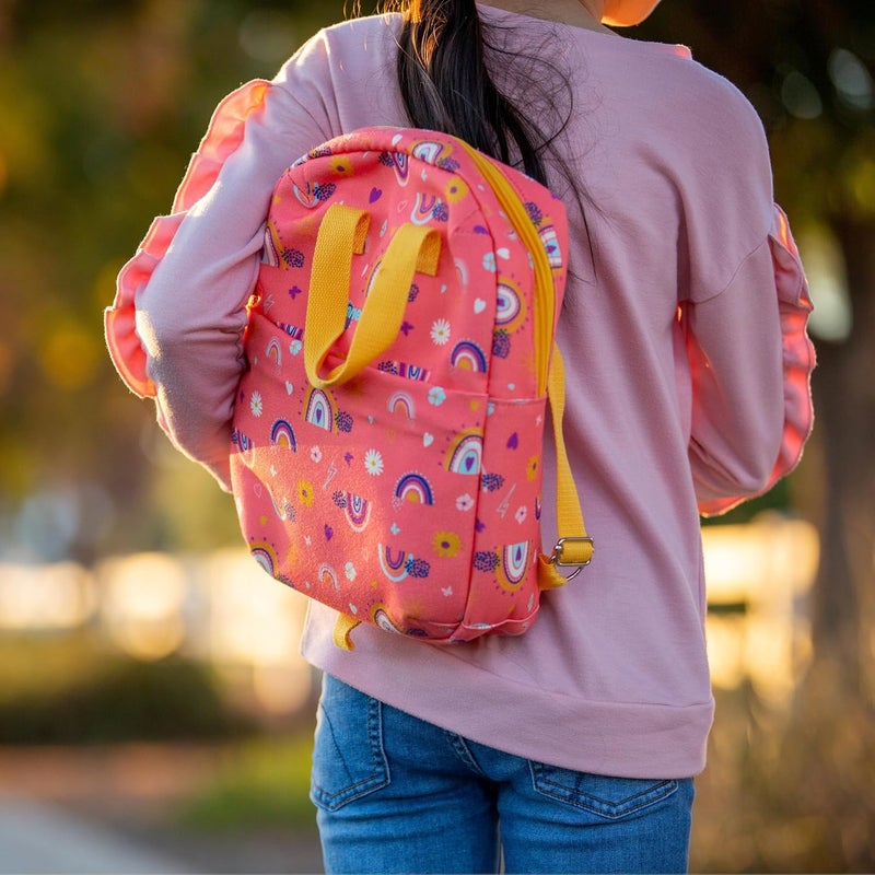 PLANETBOX Lunch Tote Bag – Peach Rainbow Edition 2-in-1 Convertible Backpack Lunch Tote with Adjustable Straps, Pockets & Water-Resistant Interior – Durable, BPA-Free, and Machine Wash Safe - Image 5