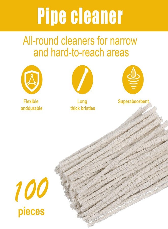 aesxniy 100 Pieces of 6-Inch Conical Pipe Cleaner, Made of Pure Cotton Without Falling Debris, Used for Removing Tar, Resin, and Dust - Image 2