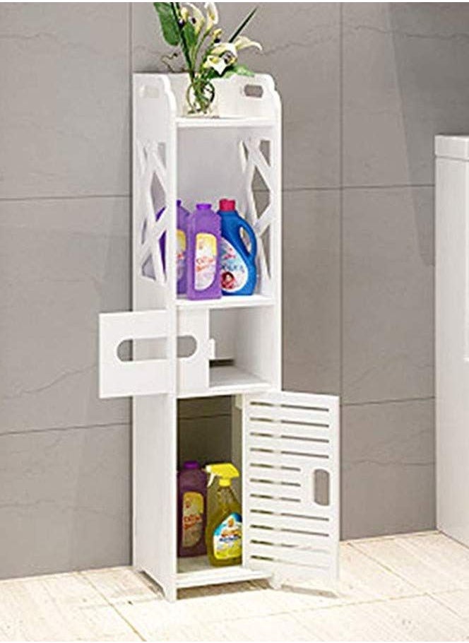 LINGWEI LINGWEI Bathroom Storage Corner Floor Cabinet White  - Image 3