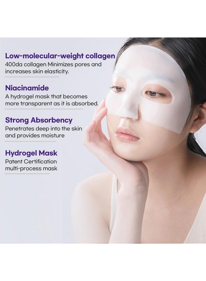 WELLDERMA Sapphire Collagen Face Mask 4ea - Overnight Hydrating & Firming Korean Hydrogel Mask with High Norwegian Collagen Content - Deep Absorption, Moisturizing, Elasticity Boost for All Skin Types - Image 5