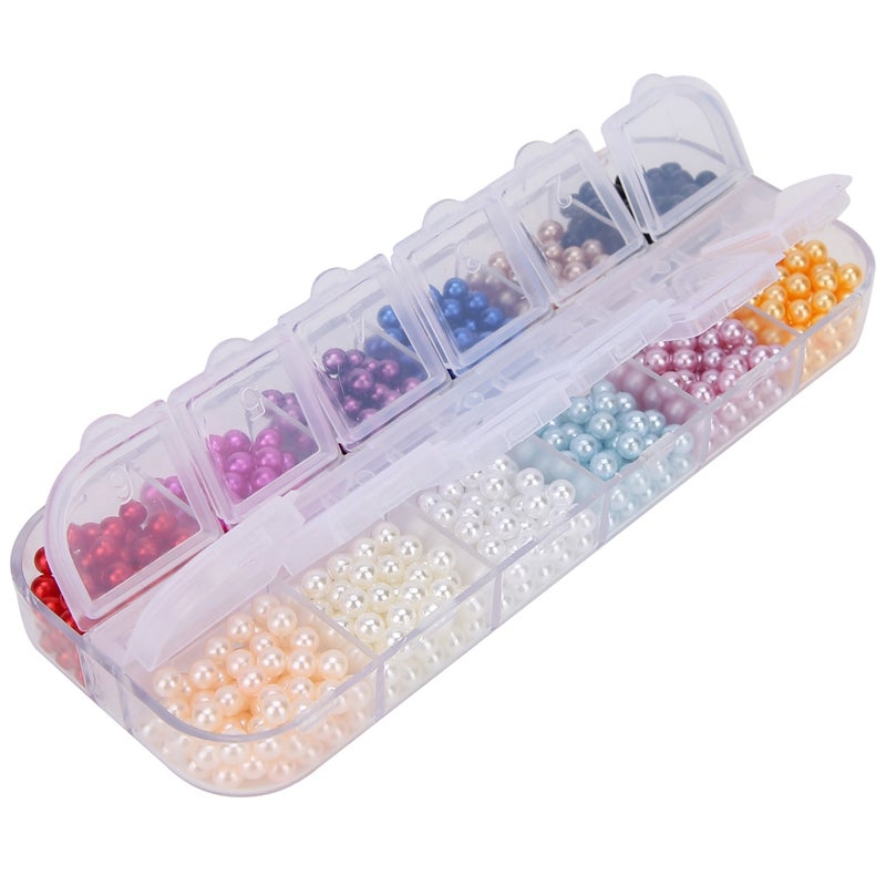 Round Shape Faux Pearl Beads No Hole Artificial ABS Beads Clothing Jewelry DIY AccessoriesType 3 (600Pcs) - Image 2