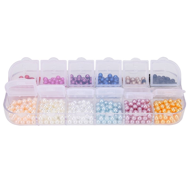 Round Shape Faux Pearl Beads No Hole Artificial ABS Beads Clothing Jewelry DIY AccessoriesType 3 (600Pcs) - Image 1