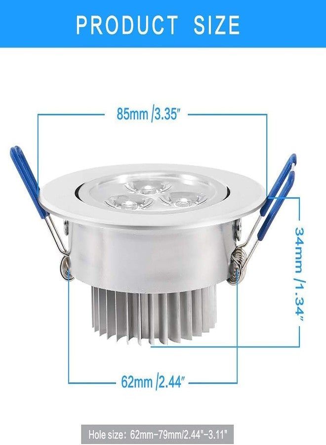 بوكيت مان مجموعة بوكيت مان من 10 مصابيح، 110 فولت، 3 وات، مصباح سقف LED قابل للتعتيم، مصباح إضاءة سبوت لايت أبيض بارد، وحدة إضاءة غائرة، مع مشغل LED - Image 2