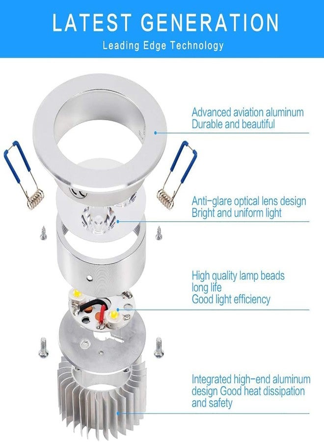 بوكيت مان مجموعة بوكيت مان من 10 مصابيح، 110 فولت، 3 وات، مصباح سقف LED قابل للتعتيم، مصباح إضاءة سبوت لايت أبيض بارد، وحدة إضاءة غائرة، مع مشغل LED - Image 3