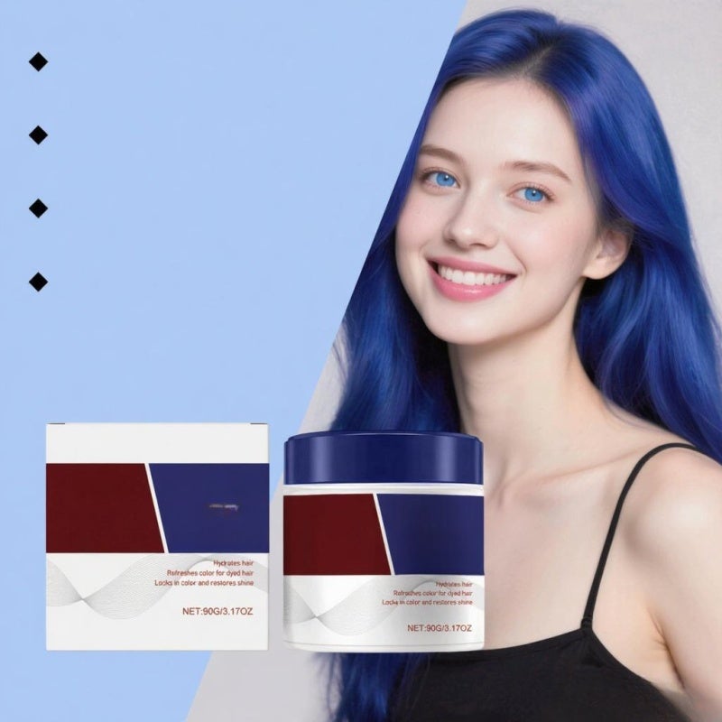 Moisturizing Hair Mask: Blue, Deep Repair Frizzy Hair - Lock-In Moisture Nourishing Hair Mask for Dry Frizzy Hair Daily Care - Image 5