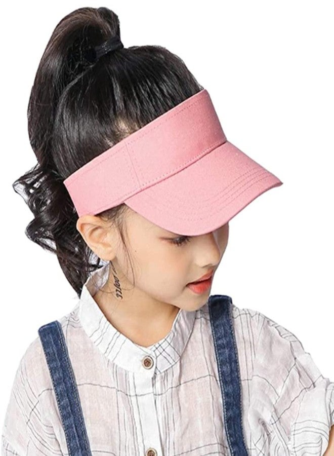 CXQRR Toddler Sun Visor Girls Age 2-6, Kids Beach Visor Summer UV Protection Sport Cap for 6-12T Pink - Image 5