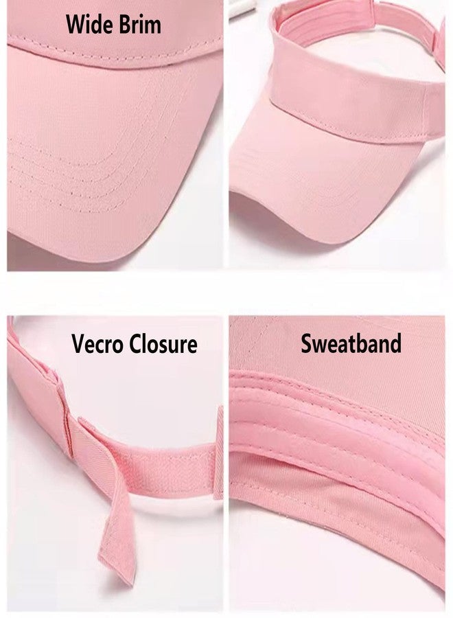 CXQRR Toddler Sun Visor Girls Age 2-6, Kids Beach Visor Summer UV Protection Sport Cap for 6-12T Pink - Image 3
